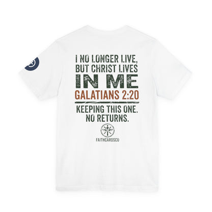 Co-Piloted By God tee | Christian scripture Galatians 2:20 t-shirt, wings emblem