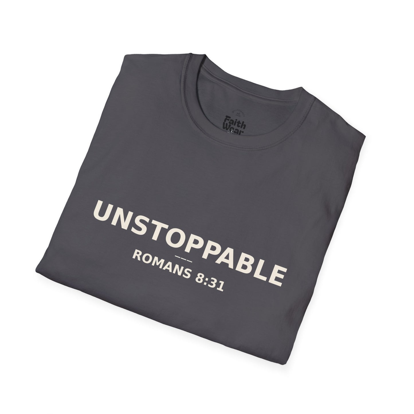 Empowering UNSTOPPABLE Romans 8:31 Women's Fit Christian Scripture Tee, Inspirational Tshirt, Religious Shirt, Faith-based Apparel, Biblical