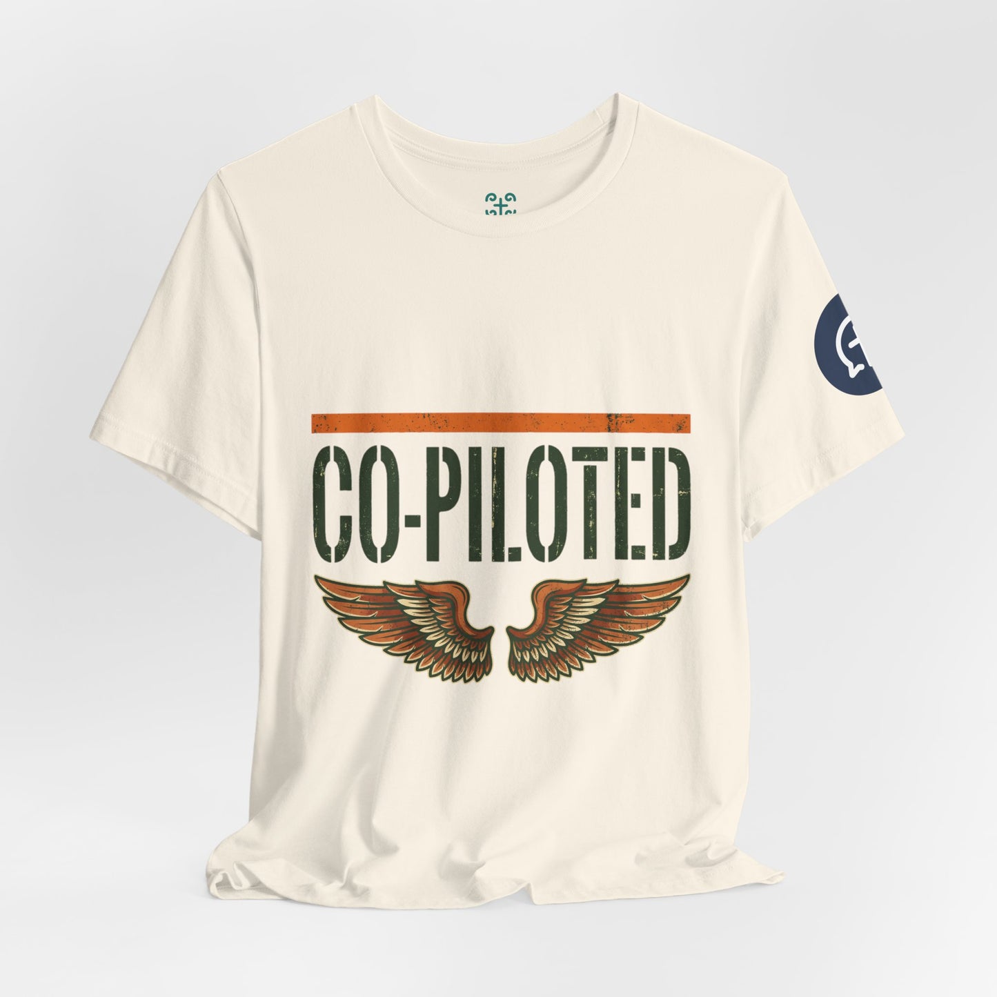 Co-Piloted By God tee | Christian scripture Galatians 2:20 t-shirt, wings emblem