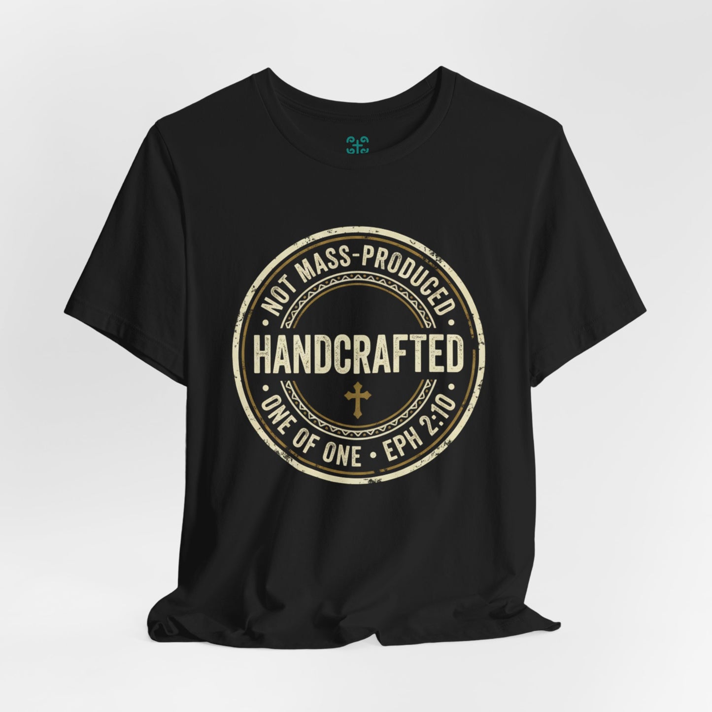 Handcrafted Badge T-Shirt | Christian Ephesians 2:10 Scripture Tee