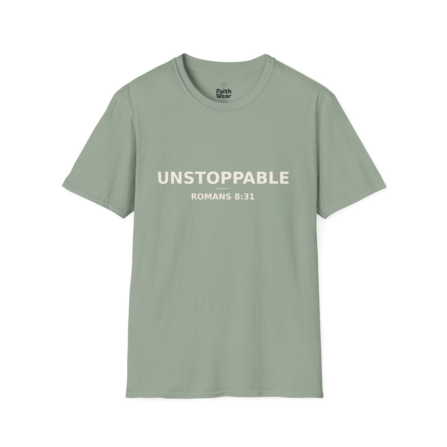 Empowering UNSTOPPABLE Romans 8:31 Women's Fit Christian Scripture Tee, Inspirational Tshirt, Religious Shirt, Faith-based Apparel, Biblical