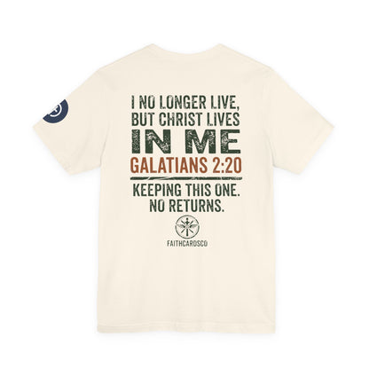 Co-Piloted By God tee | Christian scripture Galatians 2:20 t-shirt, wings emblem