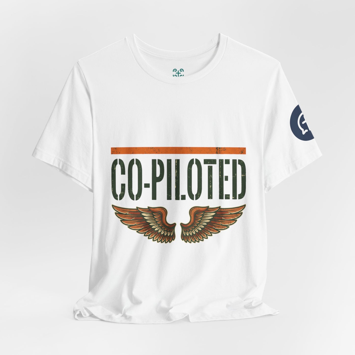 Co-Piloted By God tee | Christian scripture Galatians 2:20 t-shirt, wings emblem