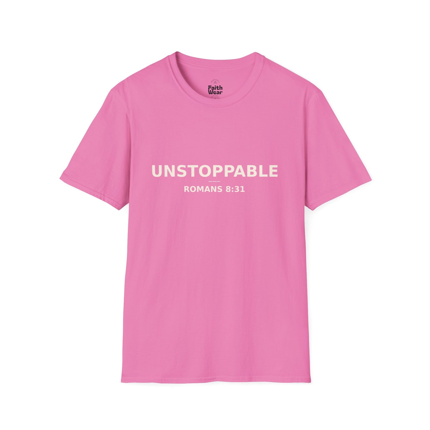 Empowering UNSTOPPABLE Romans 8:31 Women's Fit Christian Scripture Tee, Inspirational Tshirt, Religious Shirt, Faith-based Apparel, Biblical