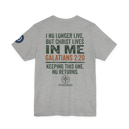 Co-Piloted By God tee | Christian scripture Galatians 2:20 t-shirt, wings emblem