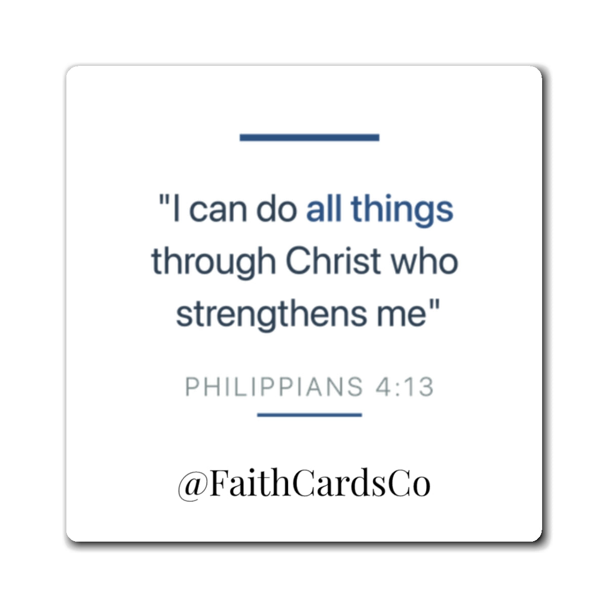 Gift of Strength in Christ Philippians 4:13 Scripture Magnets, Christian Fridge Magnet Set