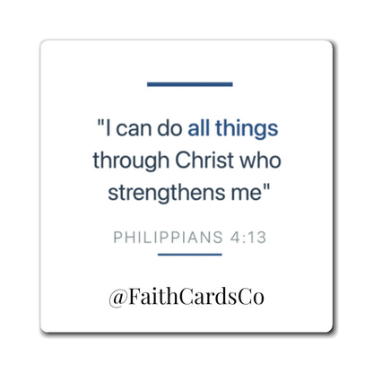 Gift of Strength in Christ Philippians 4:13 Scripture Magnets, Christian Fridge Magnet Set
