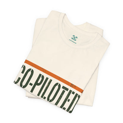 Co-Piloted By God tee | Christian scripture Galatians 2:20 t-shirt, wings emblem