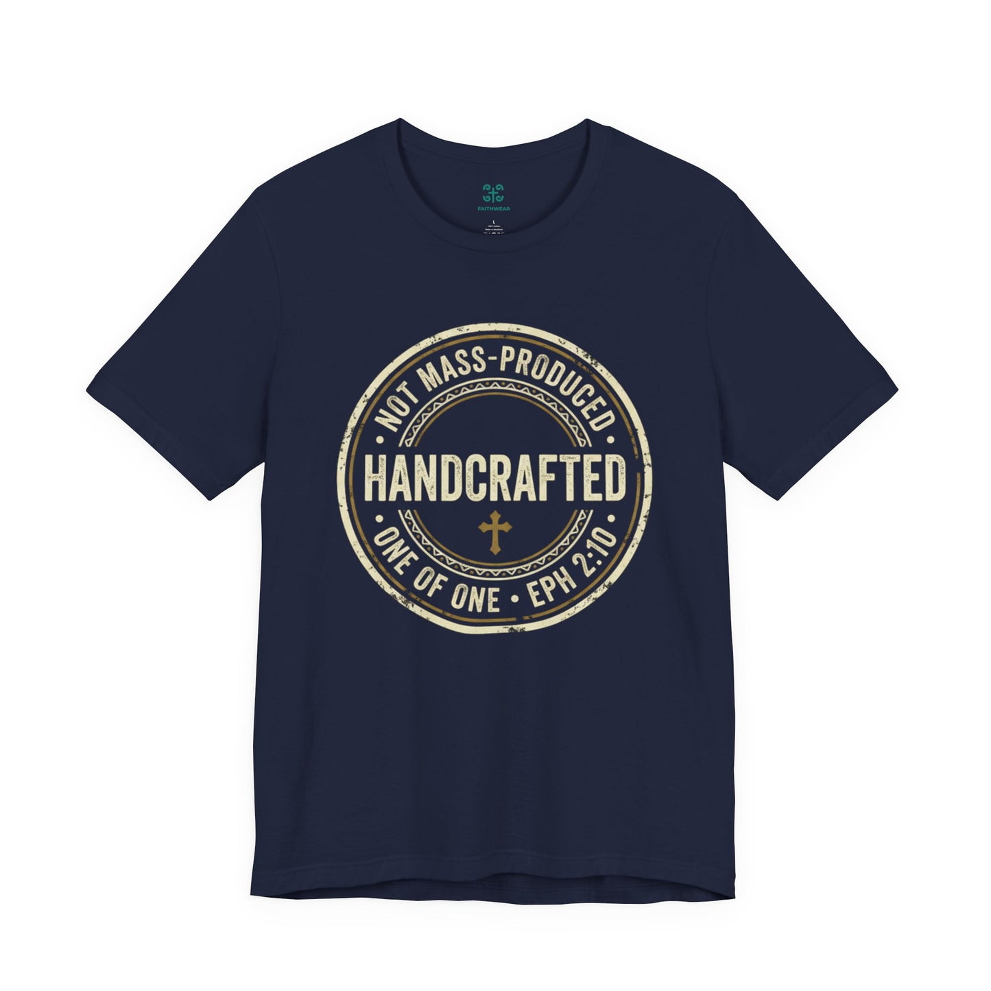 Handcrafted Badge T-Shirt | Christian Ephesians 2:10 Scripture Tee
