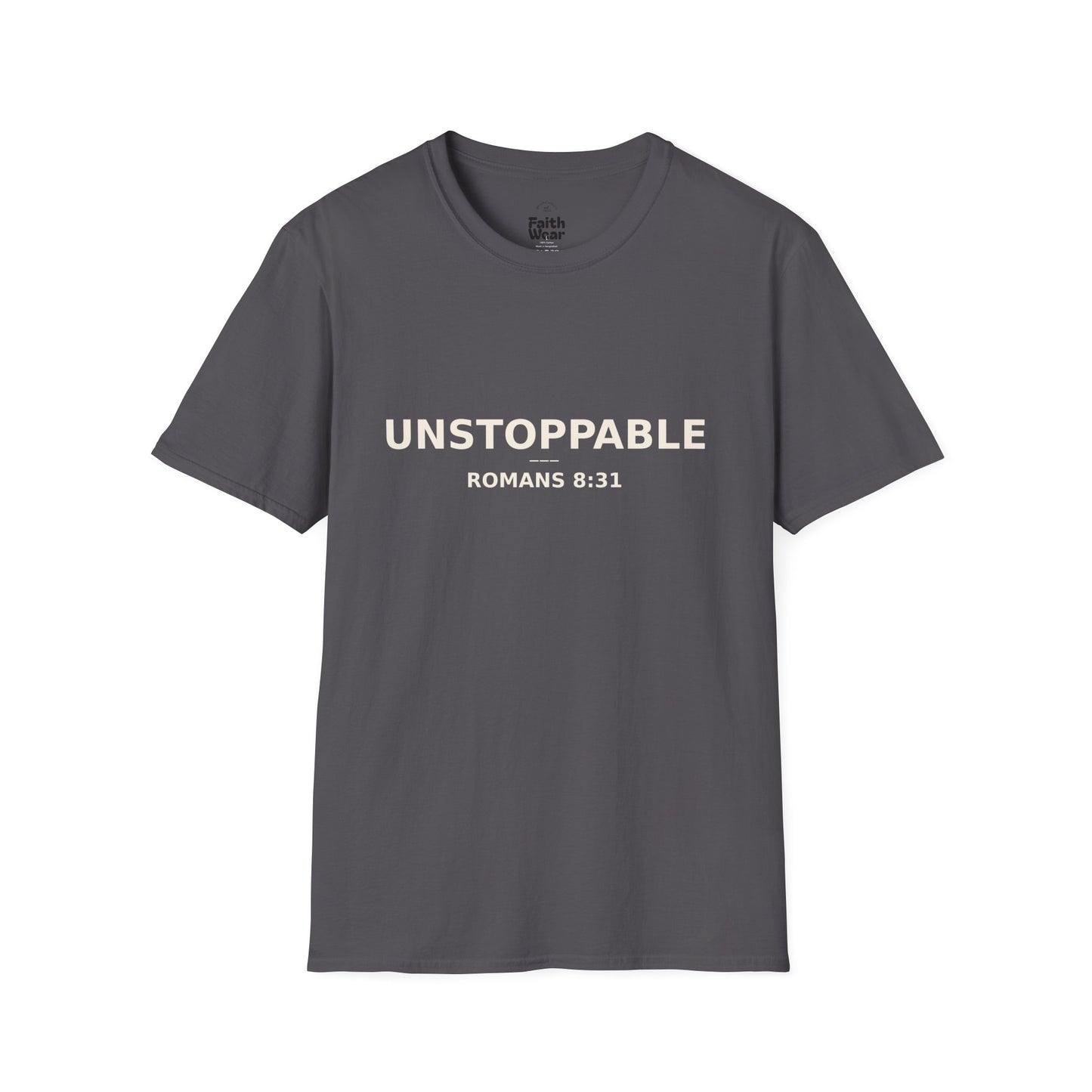 Empowering UNSTOPPABLE Romans 8:31 Women's Fit Christian Scripture Tee, Inspirational Tshirt, Religious Shirt, Faith-based Apparel, Biblical