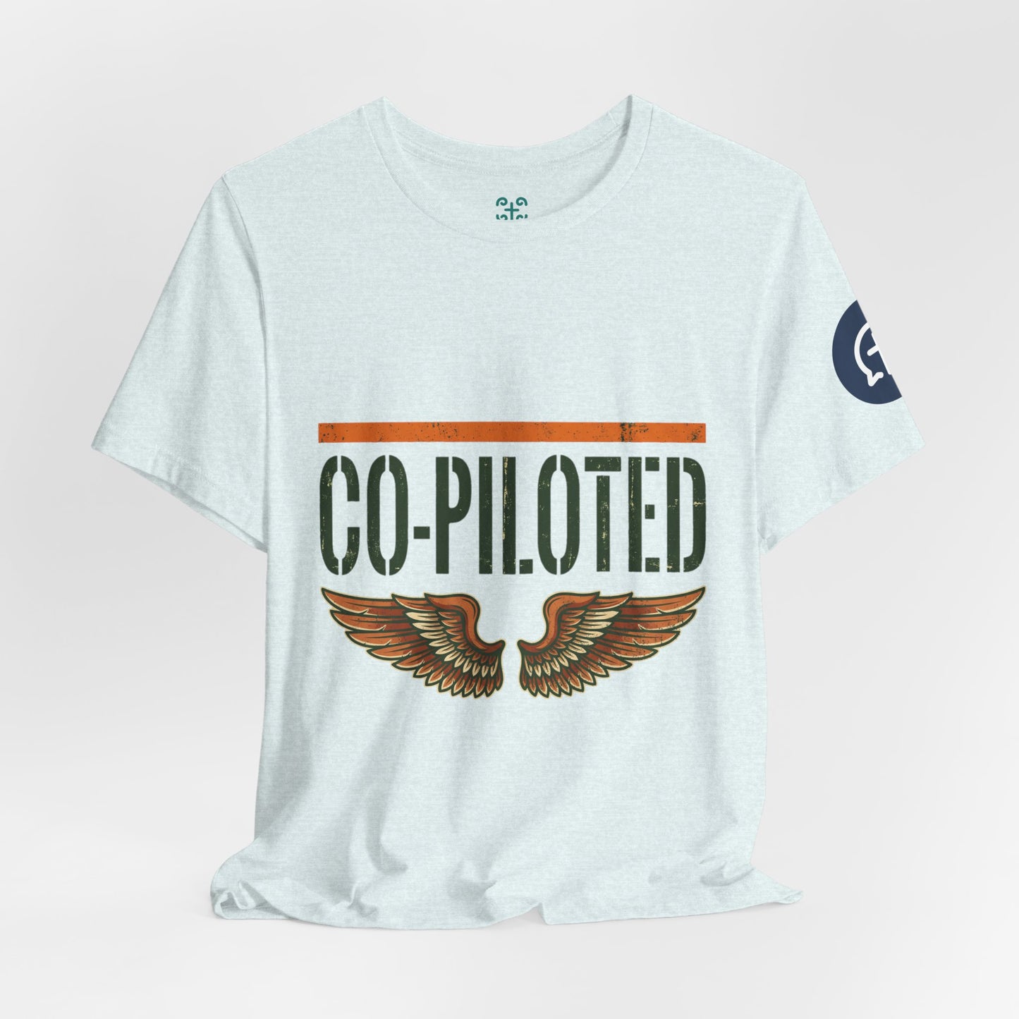 Co-Piloted By God tee | Christian scripture Galatians 2:20 t-shirt, wings emblem