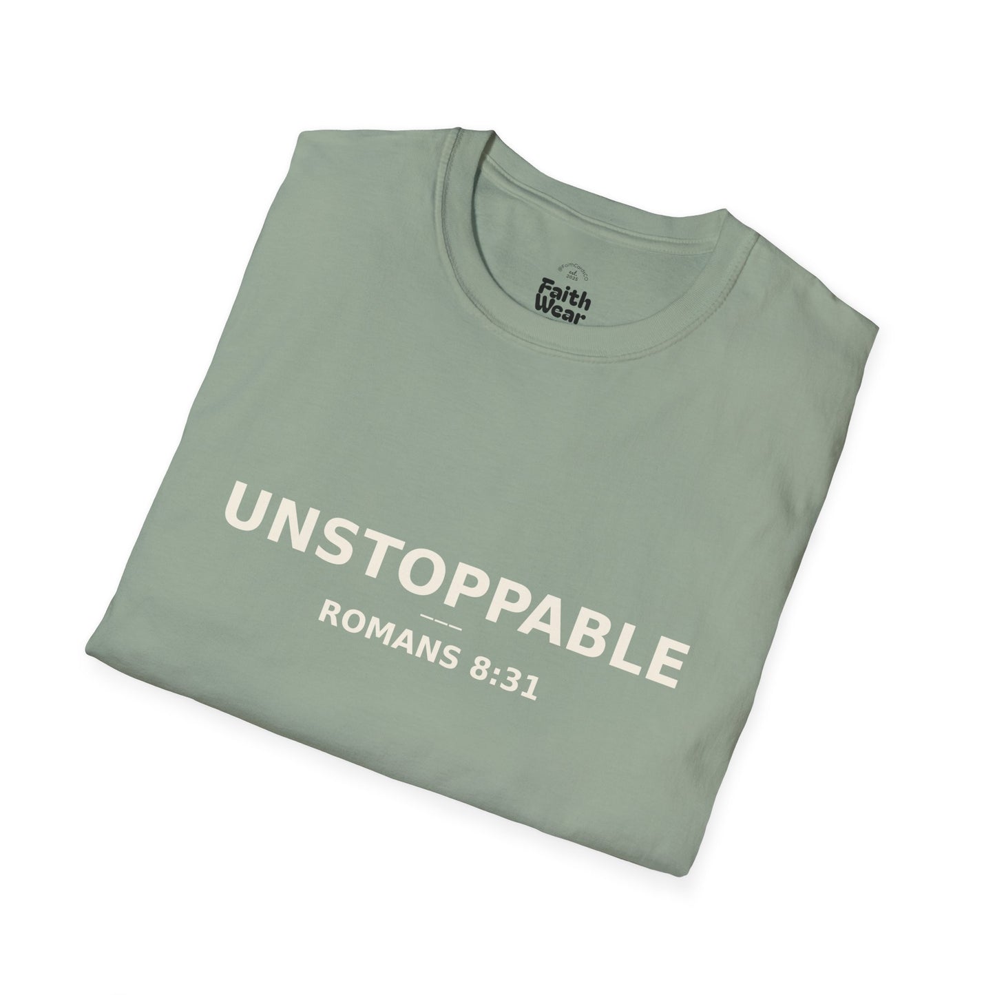 Empowering UNSTOPPABLE Romans 8:31 Women's Fit Christian Scripture Tee, Inspirational Tshirt, Religious Shirt, Faith-based Apparel, Biblical