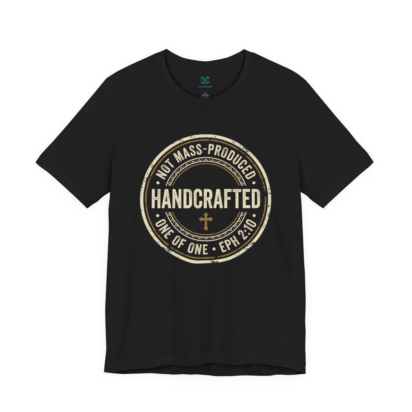 Handcrafted Badge T-Shirt | Christian Ephesians 2:10 Scripture Tee