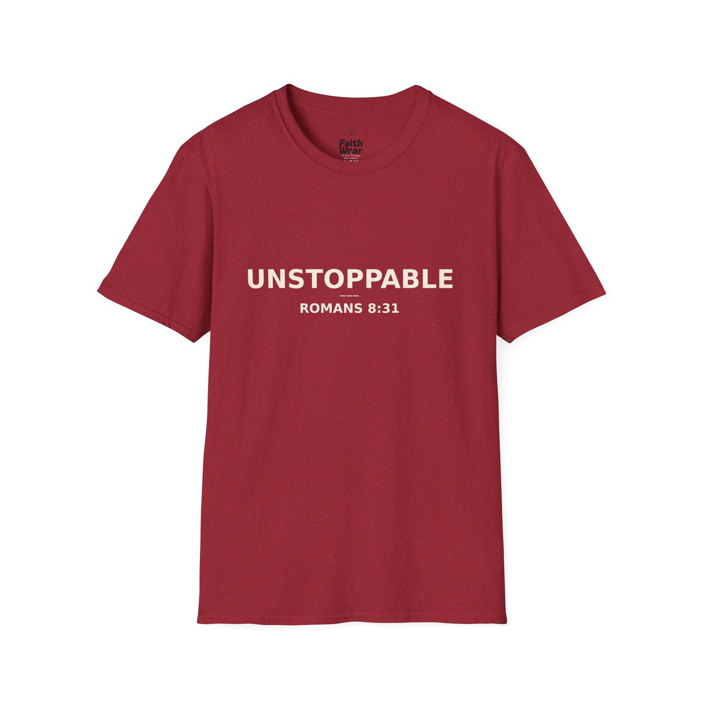 Empowering UNSTOPPABLE Romans 8:31 Women's Fit Christian Scripture Tee, Inspirational Tshirt, Religious Shirt, Faith-based Apparel, Biblical