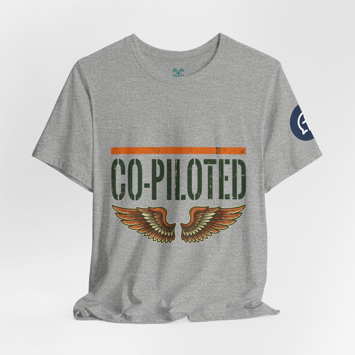 Co-Piloted By God tee | Christian scripture Galatians 2:20 t-shirt, wings emblem