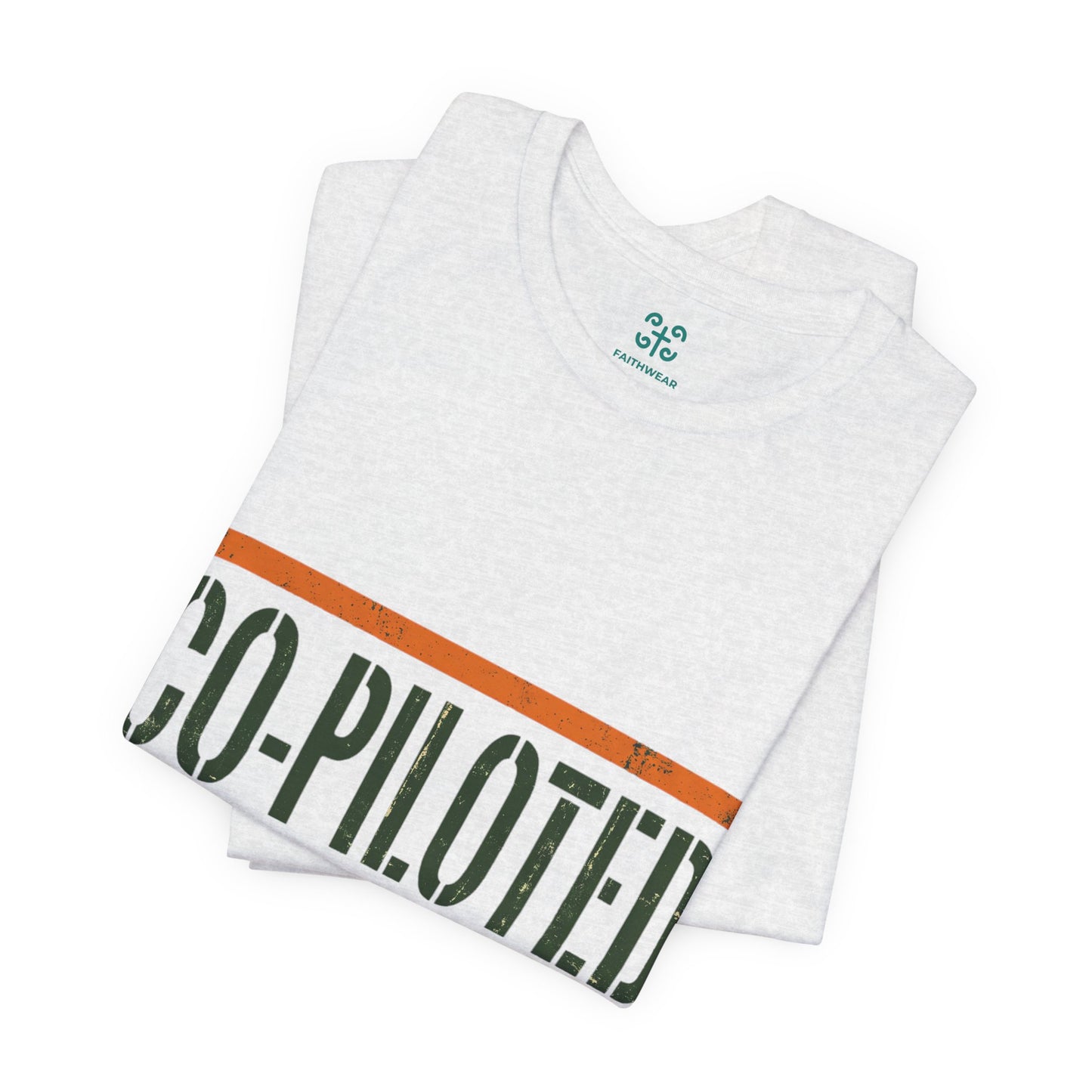 Co-Piloted By God tee | Christian scripture Galatians 2:20 t-shirt, wings emblem